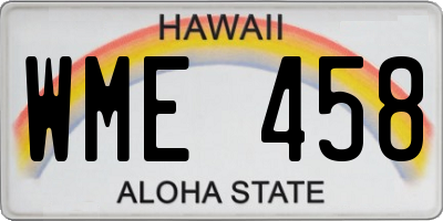 HI license plate WME458
