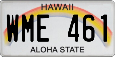 HI license plate WME461