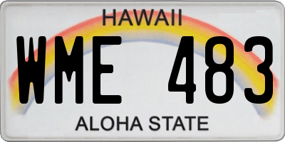 HI license plate WME483