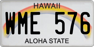 HI license plate WME576