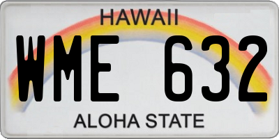 HI license plate WME632