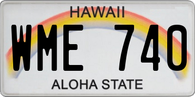 HI license plate WME740