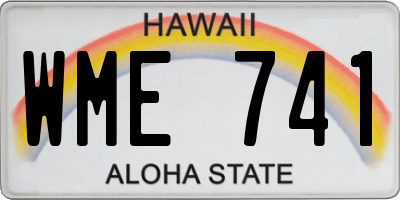 HI license plate WME741