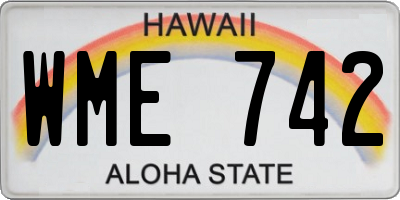 HI license plate WME742