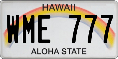 HI license plate WME777