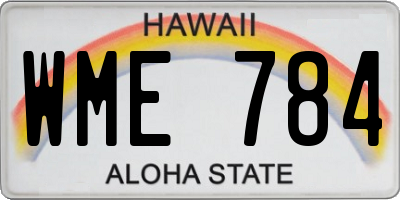 HI license plate WME784