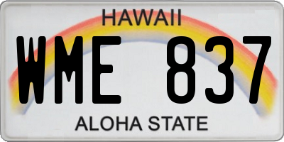 HI license plate WME837