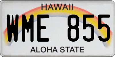 HI license plate WME855