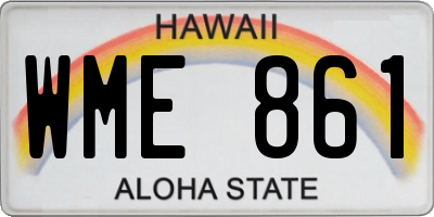 HI license plate WME861