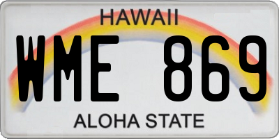 HI license plate WME869