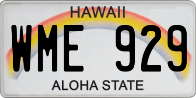 HI license plate WME929