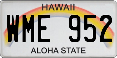 HI license plate WME952