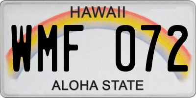 HI license plate WMF072