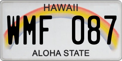 HI license plate WMF087