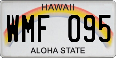 HI license plate WMF095