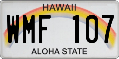 HI license plate WMF107