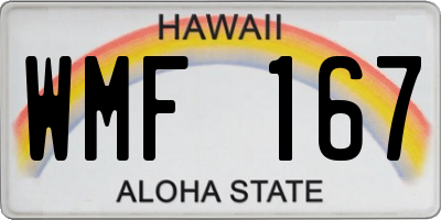 HI license plate WMF167