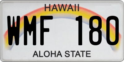HI license plate WMF180