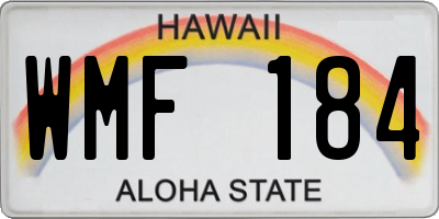 HI license plate WMF184