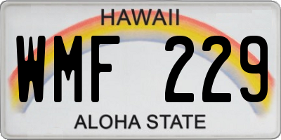 HI license plate WMF229