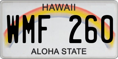 HI license plate WMF260