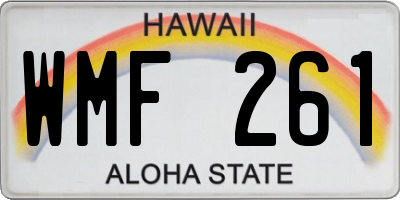 HI license plate WMF261