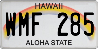 HI license plate WMF285