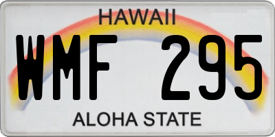 HI license plate WMF295