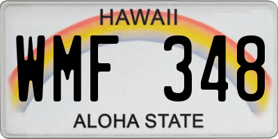 HI license plate WMF348