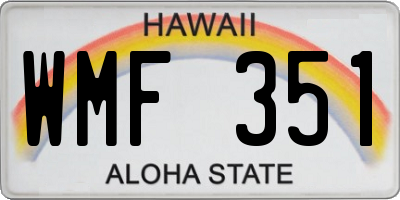 HI license plate WMF351