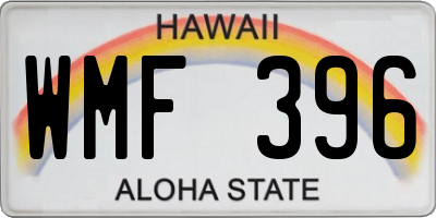 HI license plate WMF396