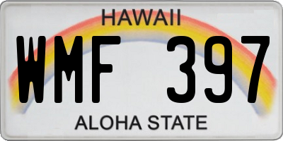 HI license plate WMF397