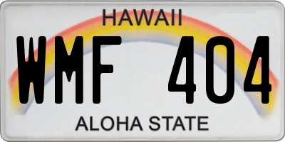 HI license plate WMF404