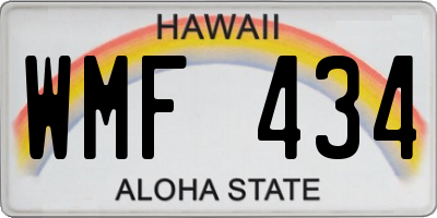 HI license plate WMF434