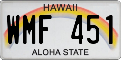 HI license plate WMF451