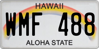 HI license plate WMF488