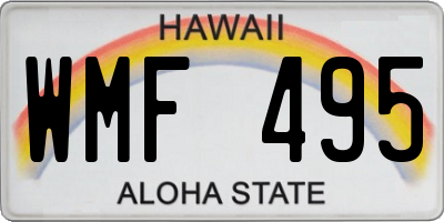 HI license plate WMF495
