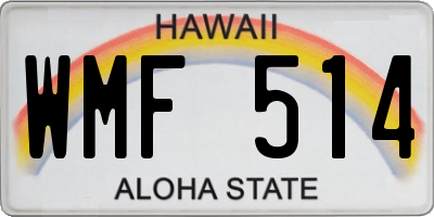 HI license plate WMF514