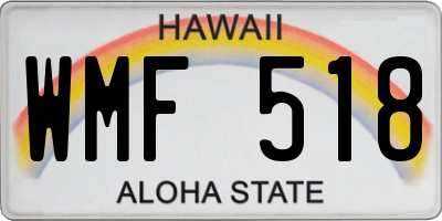 HI license plate WMF518