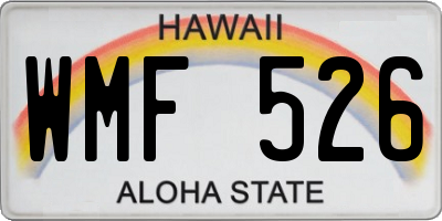 HI license plate WMF526