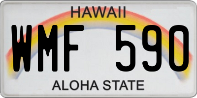 HI license plate WMF590