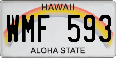 HI license plate WMF593