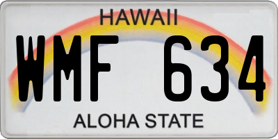 HI license plate WMF634