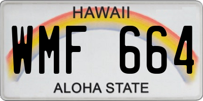 HI license plate WMF664