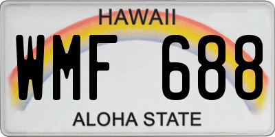 HI license plate WMF688