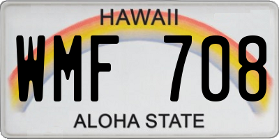 HI license plate WMF708