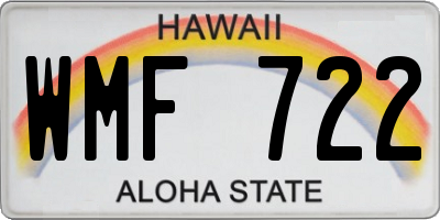 HI license plate WMF722