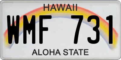 HI license plate WMF731