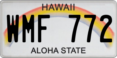 HI license plate WMF772