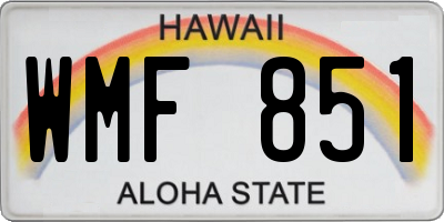 HI license plate WMF851